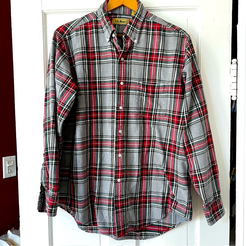 LL BEAN Plaid Cotton Flannel Size Large